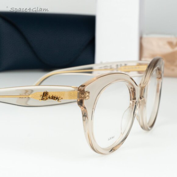 Loewe Women Eyeglasses Brown Demo Round LW50074I CURVY 057 NEW AUTHENTIC - Picture 4 of 8